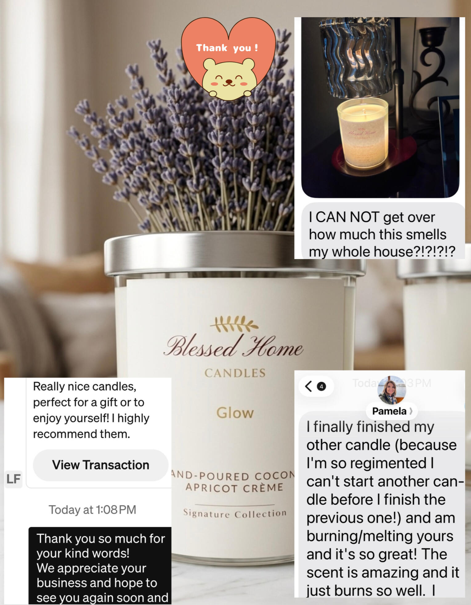 What begins in stillness—reading, reflecting, and seeking Him—becomes something you can feel. Each Blessed Home Candle is thoughtfully hand-poured with clean, high-end ingredients to bring a sense of calm, clarity, and sacred warmth into your everyday mome